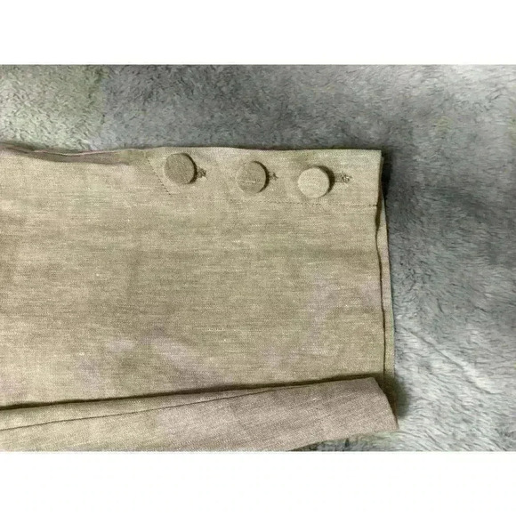 J Jill Linen Stretch Pants Womens XL Beige Button Leg Side Zip Minimal Casual - Picture 3 of 11